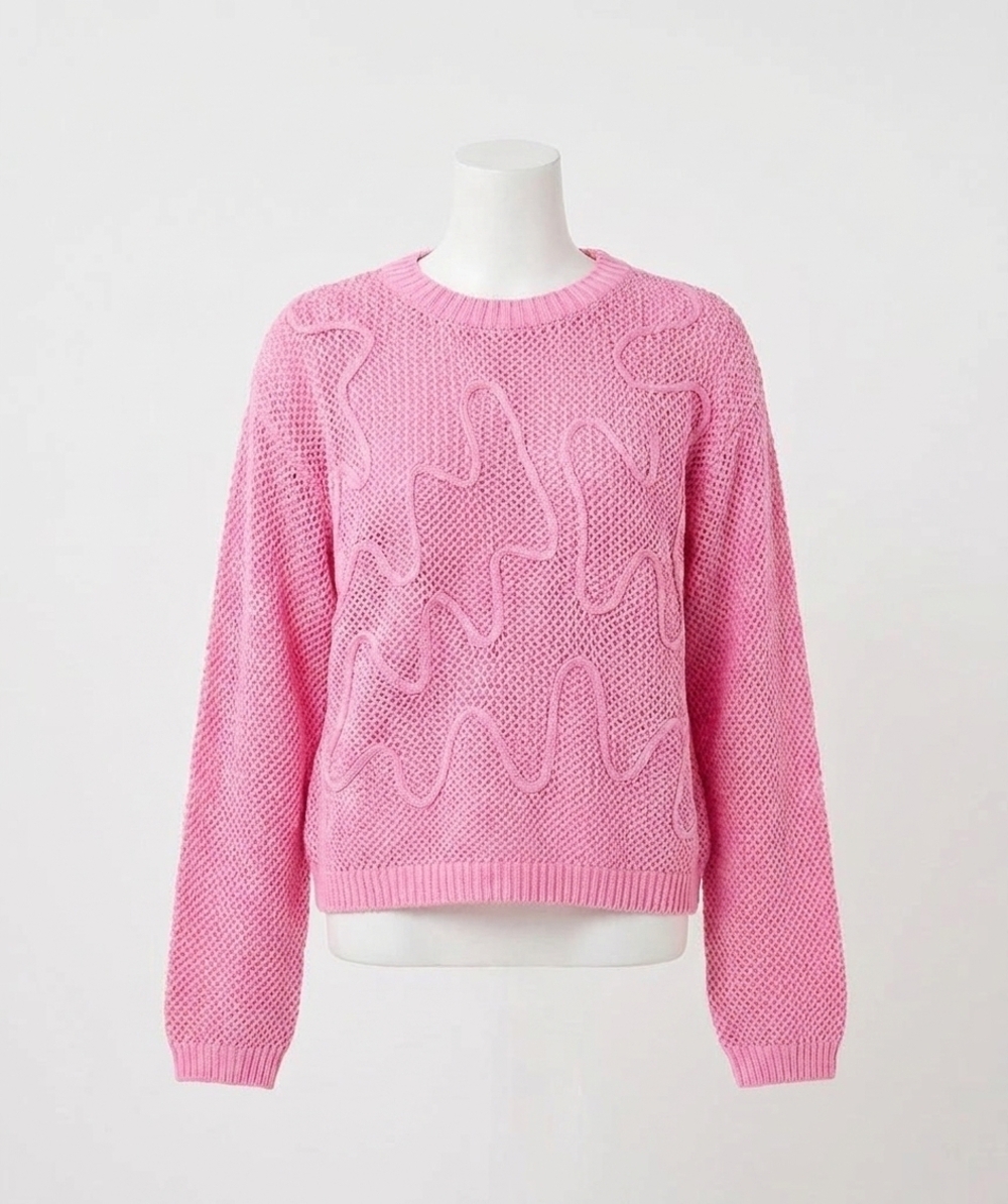 NEW ESQUALO saria long sleeve sweater in rose pink